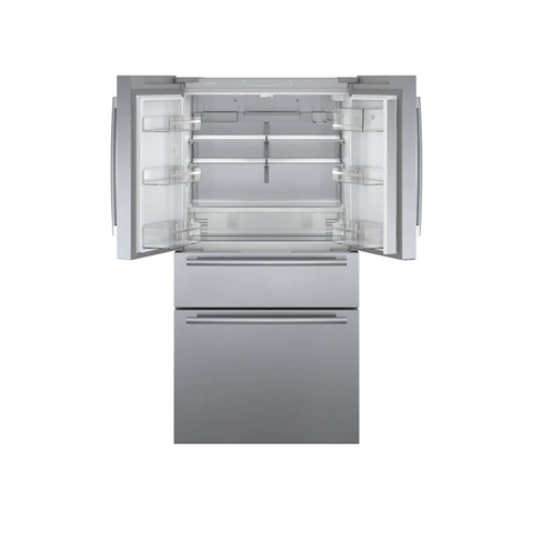 BOSCH 800 Series French Door Bottom Mount Refrigerator 36'' Easy clean stainless steel