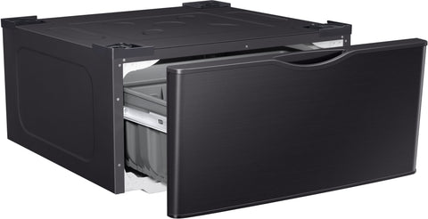 Samsung 27 Inch Pedestal for Smart Front Load Washer and Dryer: Fingerprint Resistant Black Stainless Steel